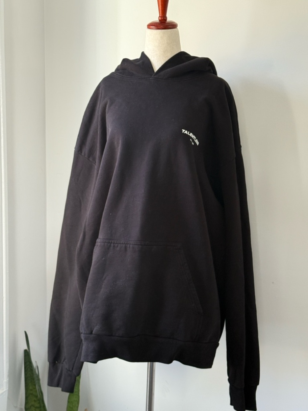 TALENTLESS Black Crewneck Hoodie size 2XL unisex Cotton Sweatshirt Hooded